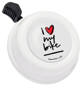 Liix COLOUR BELL MANAMOLOTOV I LOVE MY BIKE Klingel / white 