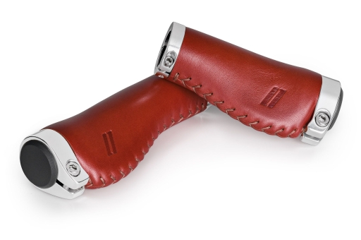 Schindelhauer Leder Ergo Griffe für Drehgriff Honey/Silber 1