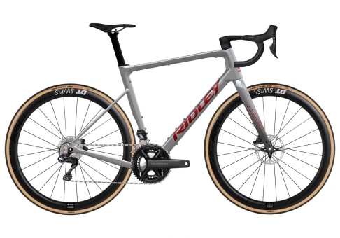 Ridley GRIFN RS ROAD Ultegra DI2 2x12 / Battle Ship Grey/Candy Red Metallic