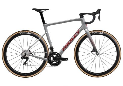 Ridley GRIFN RS ROAD Dura Ace DI2 2x12 / Battle Ship Grey/Candy Red Metallic