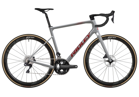Ridley GRIFN ROAD Ultegra DI2 2x12 / Battle Ship Grey/Candy Red Metallic