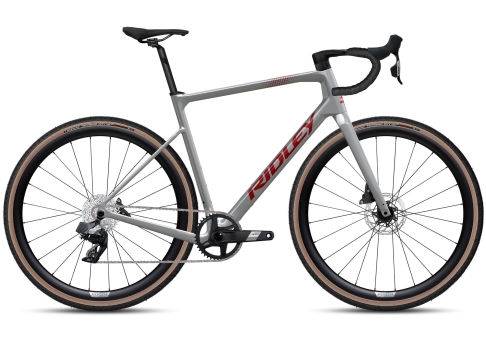Ridley GRIFN GRAVEL Apex XPLR AXS 1x12 / Battle Ship Grey/Candy Red Metallic XL