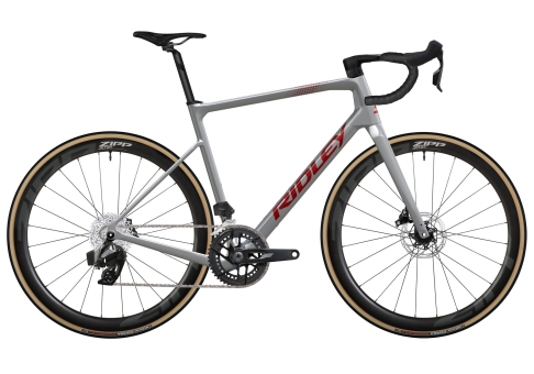 Ridley GRIFN ROAD Rival AXS 2x12 / Battle Ship Grey/Candy Red Metallic