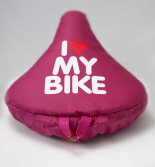 Liix Saddle Cover I Love My Bike Saddle Cover Pink 2