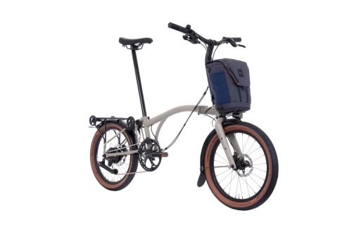 Brompton G-LINE Electric (4-Gear) Traildust White / Mudgard & Rack Small | Schwalbe G-One All Round 2