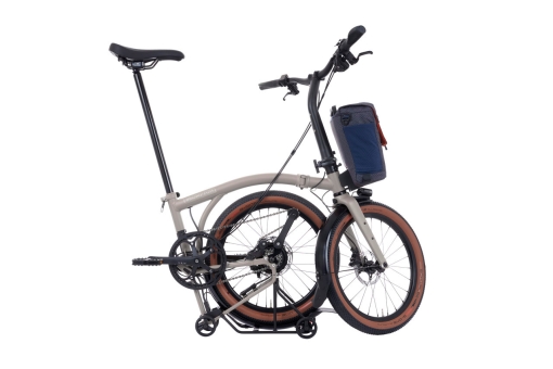 Brompton G-LINE Electric (4-Gear) Traildust White / Mudgard & Rack Small | Schwalbe G-One All Round 3