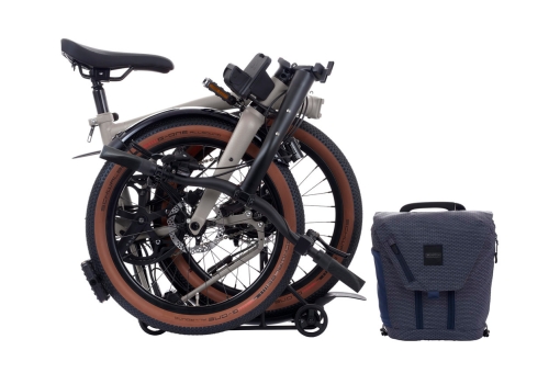 Brompton G-LINE Electric (4-Gear) Traildust White / Mudgard & Rack Small | Schwalbe G-One All Round 4