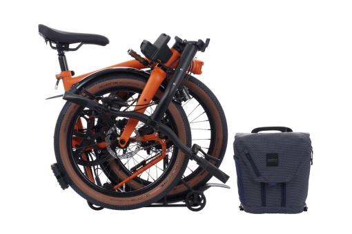 Brompton G-LINE Electric (4-Gear) Adventure Orange / Mudgard & Rack Small | Schwalbe G-One All Round 4